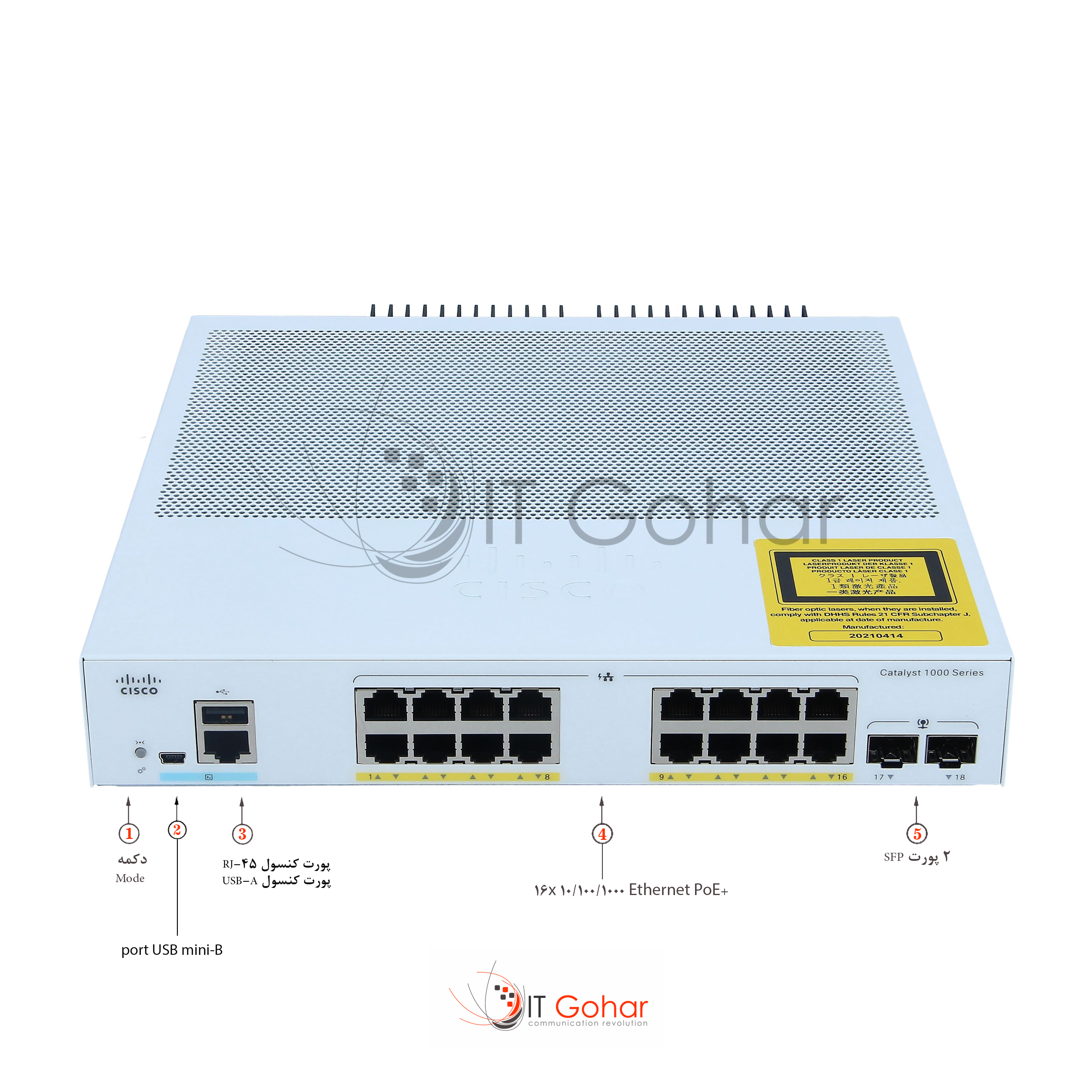 C1000-16P-2G-L Catalyst 1000-16P-2G-L Managed Switch 16 PoE+ Ethernet Ports & 2 Gigabit Small Form-Factor Pluggable (SFP) Uplink Ports